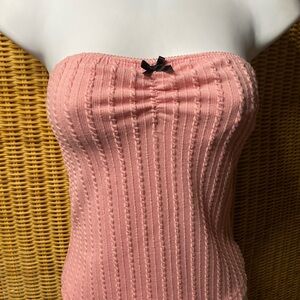 Elegant Pink Strapless Tube Top M